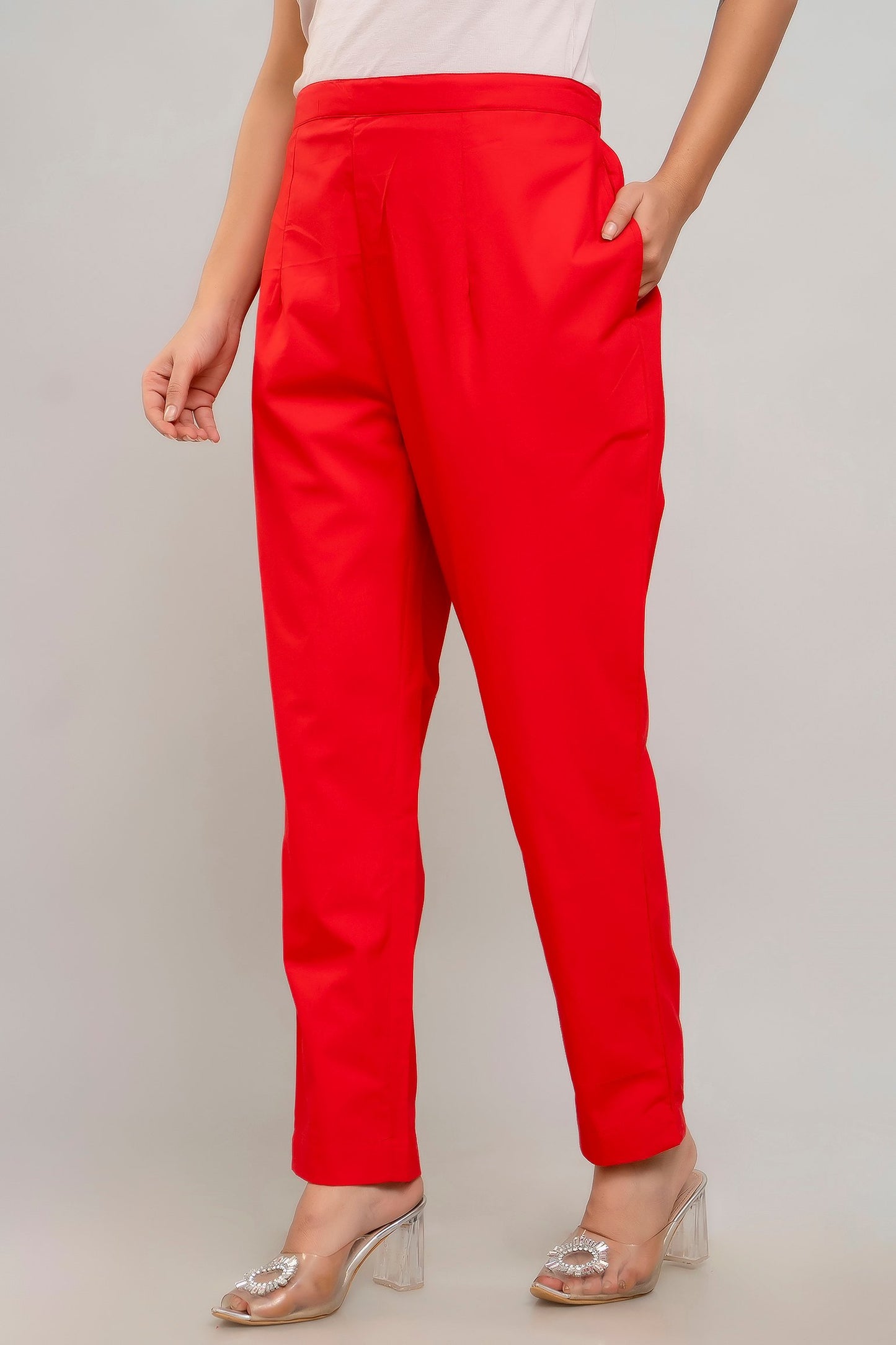 Red Cotton Pants