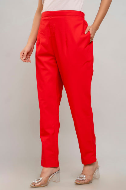 Red Cotton Pants