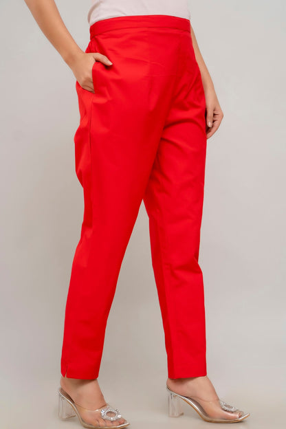 Red Cotton Pants