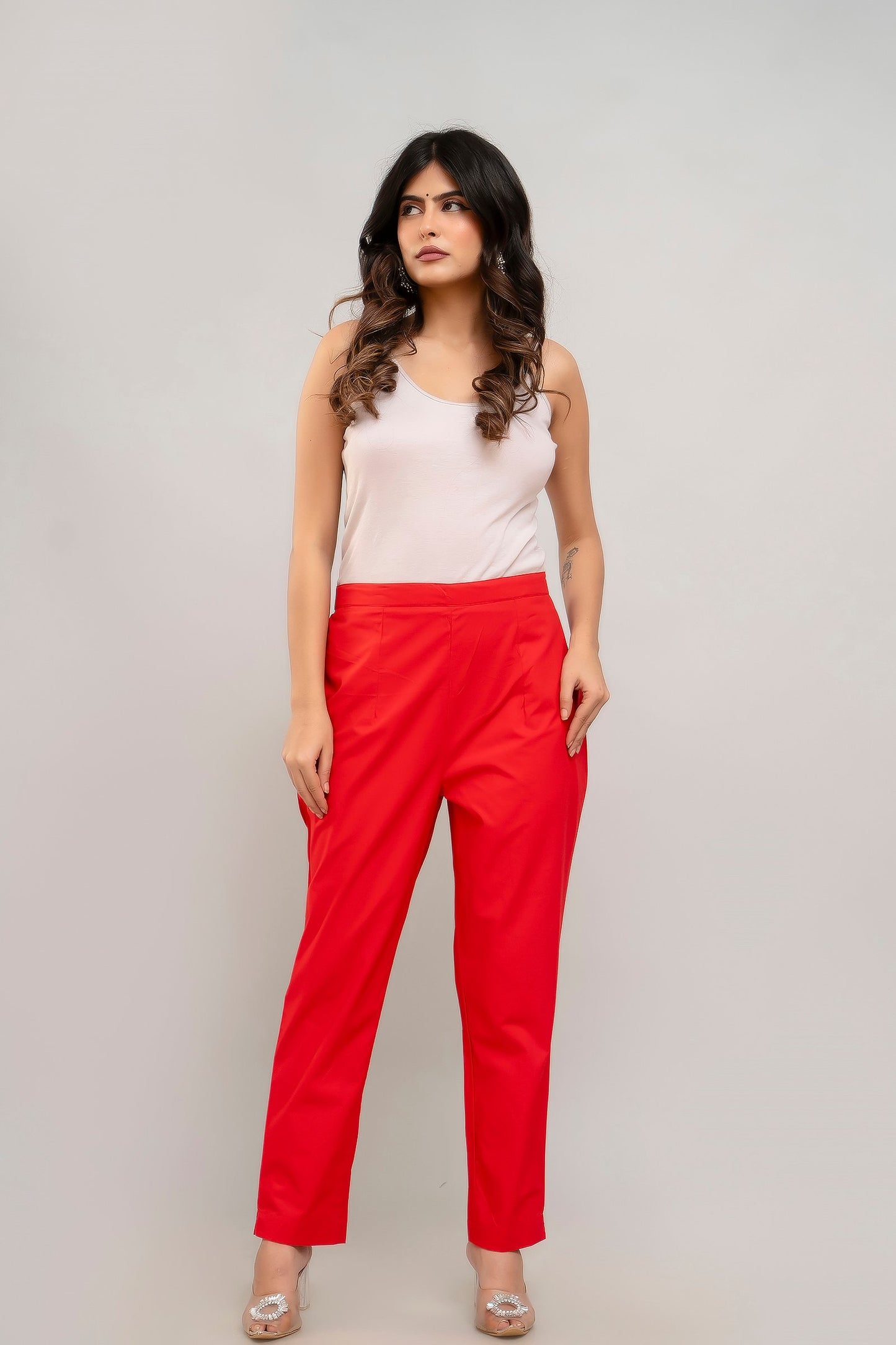 Red Cotton Pants
