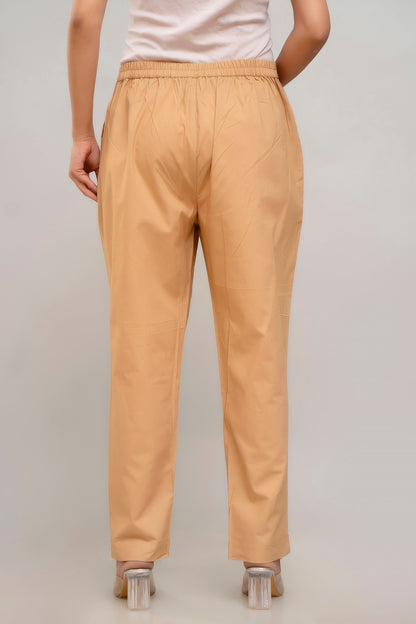 Beige Cotton Pants