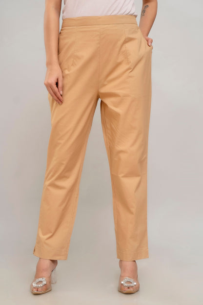 Beige Cotton Pants