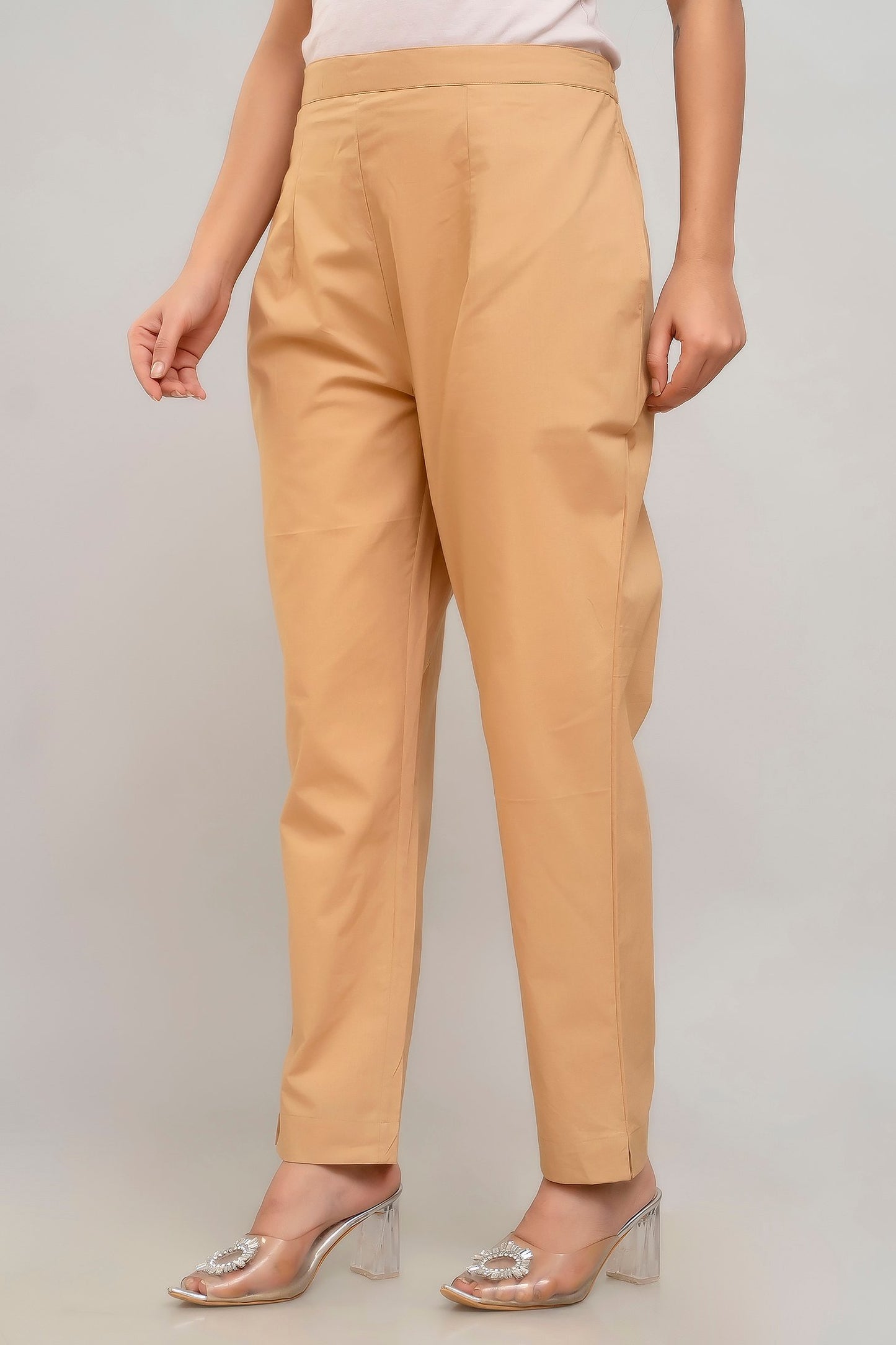 Beige Cotton Pants