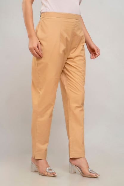 Beige Cotton Pants