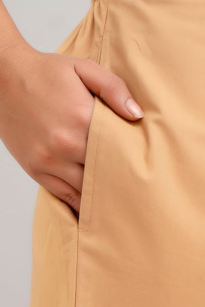 Beige Cotton Pants
