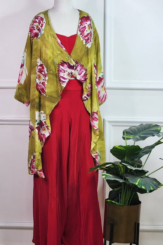 Fusion Green Kimono Set