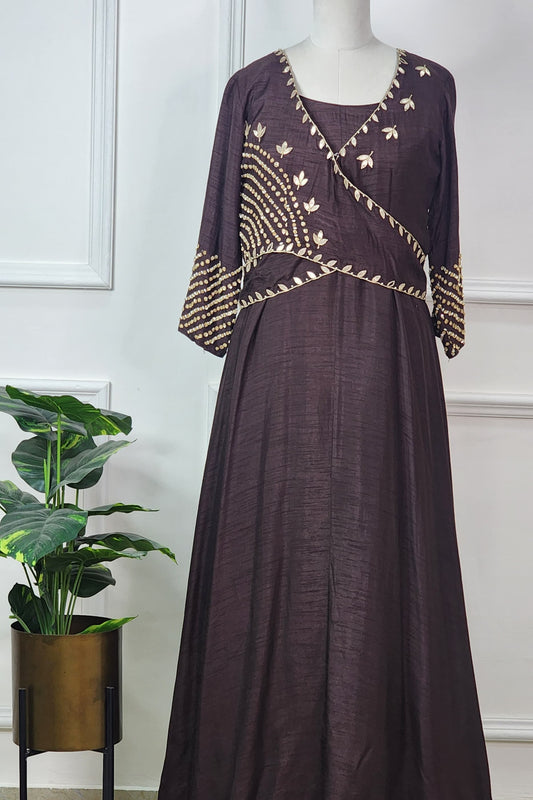 Brown Gota Jacket Dress