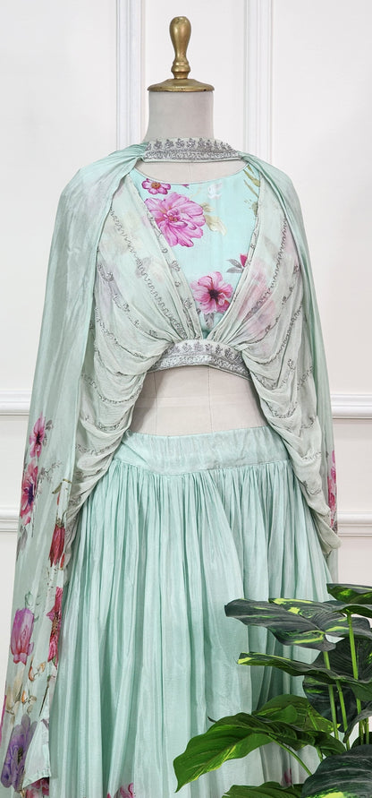 Pastel Printed Top and Skirt