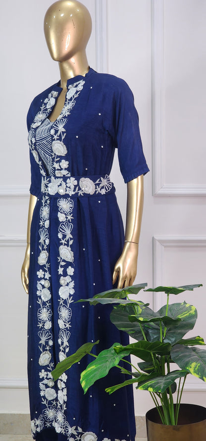 Navy Blue Indo Western Set