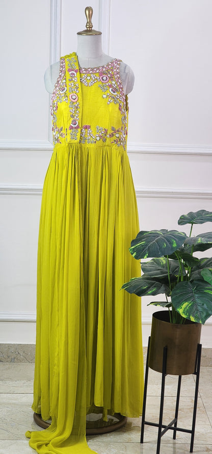 Neon Yellow Flare Dress