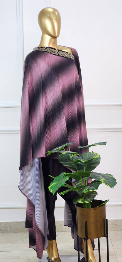 Pleated Top with Dhoti