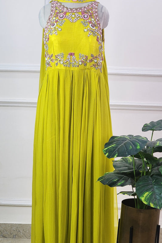Neon Yellow Flare Dress