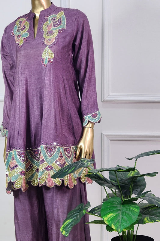 Purple Kali Top and Palazo Set