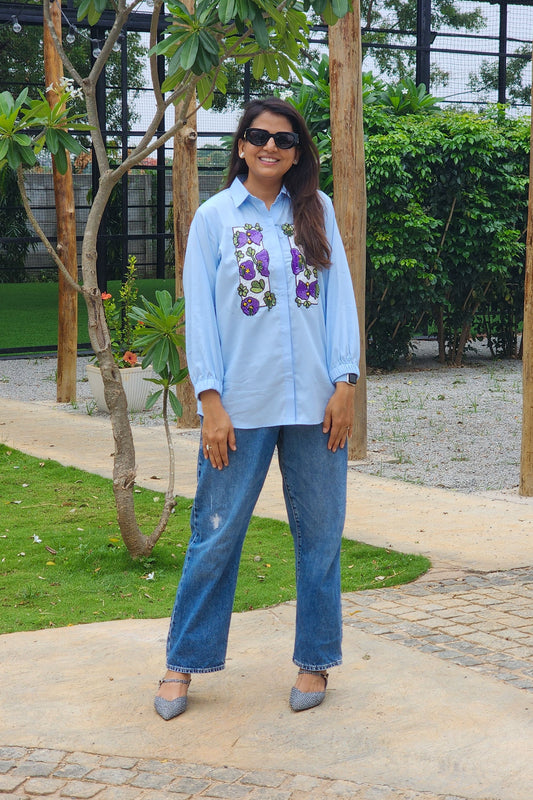 Twilight Bloom Embellished Shirt