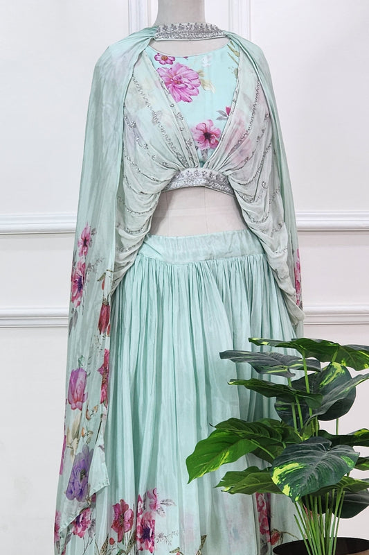 Pastel Printed Top and Skirt