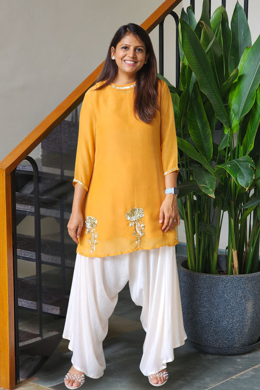 Mango Organza kurta with Loose Pants