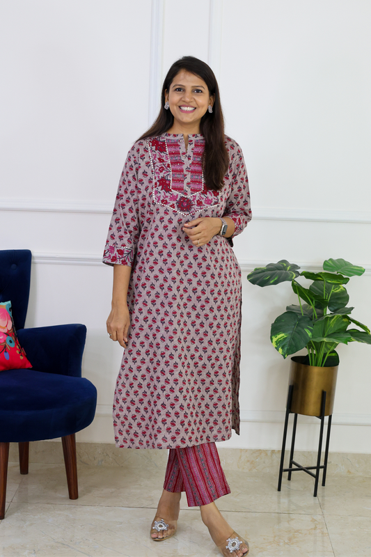Grey kurta Set