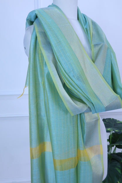 Turquoise Silk Dupatta
