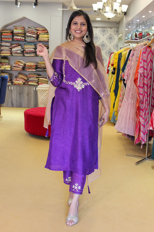 Purple Gota Suit Set